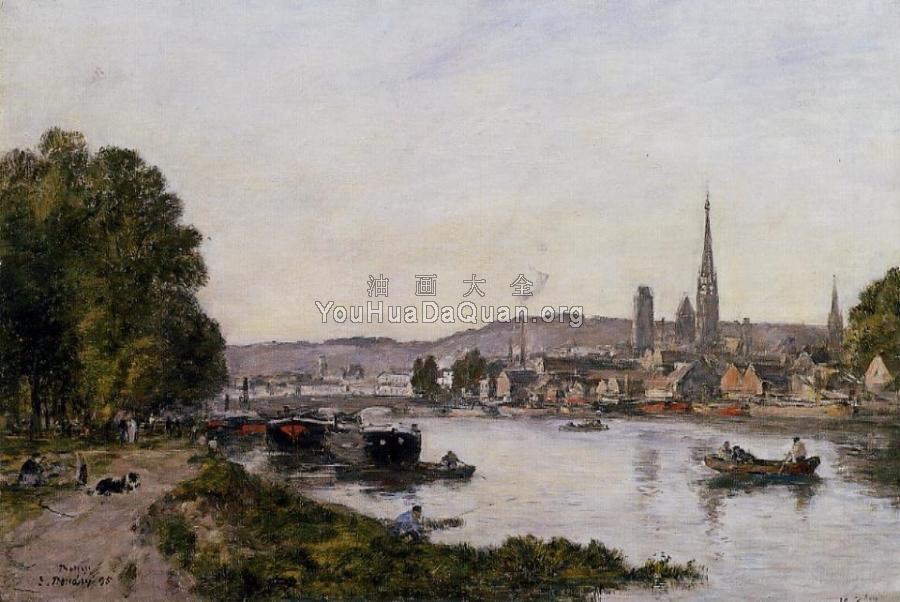 Rouen, View over the River Seine - 尤金·布丹